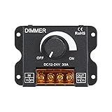 TorchStar DC 12 V – 24 V PWM調光ノブon / offスイッチwithアルミハウジング、1チャンネル30 A調光コントローラforシングルカラーLEDストリップライト、505