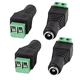 zspowertech DC電源コネクタ　ねじ　CCTV　5.5x2.1mm DC電源ジャックメス　ケーブル　コネクタ　4個