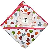 ピンクの猫赤ちゃんスプラッシュラップ浴室ローブのフード付きのタオル