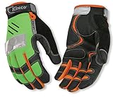 Kinco 2041HV KincoPro Hi-Visibiilty General Synthetic Leather Glove with Green Back, Work, X-Large, 