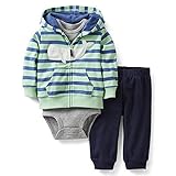 TOOGOO ( R ) Baby jongensセットHerfst Infantis Katoenボディスーツフード付きベスト3 en Broek stuks kledingセットWhaleブラック