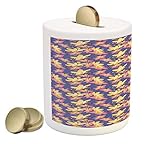 lunarable Tropical Piggy Bank by、ハイビスカスハチドリHand DrawnハワイアンFlora and Faunaデザイン、印刷セラミックコイン銀行お金ボックスの保存の