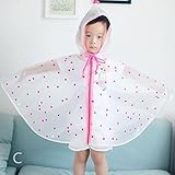 (マリア)MARIAH キッズ ポンチョレインコートこども用 ポンチョ コウモリの袖 カラーレインコート 女の子　男の子　男女兼用　通学　かジュニア 可愛い　防水　ロング長