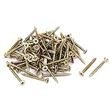 uxcell セルフタッピングネジ 亜鉛メッキ フィリップス ファスナー フラットヘッド 100個入り