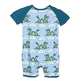 KicKee Pants Baby Boys Raglan Romper Cloud Dragon 3-6M by KicKee Pants