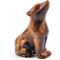 オオカミ　天然石　置物 Amazon.co.jp: 天然石 オオカミの像と置物 天然水晶石