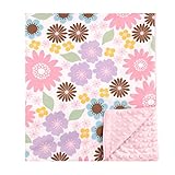 マイBlankeeイジーオーガニックコットンホワイトMinkyドットピンクベビー毛布/ワット、30 "X 35"