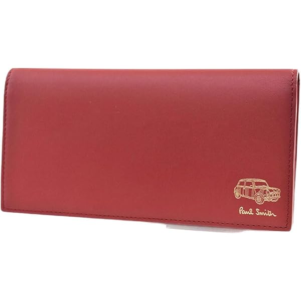 Paul Smith ポールスミス 長財布　PSC955 レッド Paul Smith ポールスミス レザー 長財布 レッド x ブラウン - 中古