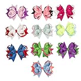 Aieasyda12.5-13cm 子供ヘアアクセサリー、リボンクリップ全10色(10PC 12.5-13cm-A)