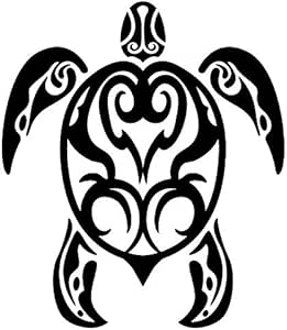 Amazon Co Jp Nc Smile ハワイアン ステッカー ホヌ トライバル タトゥー Honu Tribal Tattoo L ブラック 服 ファッション小物