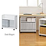ワゴン キャスター付き 2段 幅60 収納 デスク下 本棚 ラック オフィスワゴン サイドワゴン ホワイト