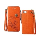 iPhone 6 / 6S ケース,COOSTOREJPレトロエンボス加工ローズFlorals PUレザーケース磁気カードウォレット+取り外し可能な手首ストラップのデザインは、に適用するApple i