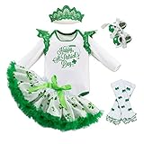 エルフ ベビー(Fairy Baby)聖パトリックの祝日 ベビーロンパース+チュチュスカート+靴＋レッグウォーマー+ヘアバンド 5点セット80CM ①