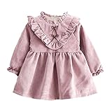 Brightup子供幼児ガール長袖ドレス、春 秋のフリルシャツドレス