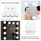 LEDバニティミラーライトキット[更新バージョン] KINGSO CosmeticメイクアップDressing Vanityテーブルセットミラーライト調光機能付き10 LED電球付き、照明器具ストリッ