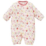 西松屋 EFD 裏パイル長袖コンビドレス（イチゴ/クマ）【新生児50-60cm】 新生児 ピンク