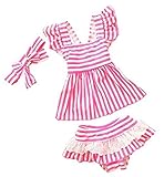 9408子供水着子ども　女児　女の子用ワンピース水着　ベビー水着キッズみずぎ　スイミング ウェア　ジュニア　小学生　タンキニ (Ｌ, ピンク)