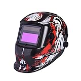 Nuzamas 太陽電源自動暗く溶接ヘルメット マスク溶接顔保護アーク Tig Mig 研削プラズマ切断用調節可能な日陰範囲 DIN4/9-13 UV/IV 保護 DIN16