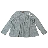 【H28年春物】 nico hrat(ニコフラート) 製品洗い加工済み 綿レーヨン天竺リボン&フリル長袖Tシャツ 130cm/MG NO.B-260208