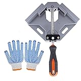 iMagitek 90度コーナーツールライトアングルバイス溶接木製クランプ 固定板幅 木工定規 圧着 溶接 工具 DIY 70mm以下 額縁 フレーム 1組作業手袋付き