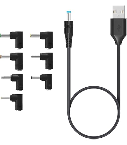 Amazon | Socket 7/600/800シリーズ用のUSB-A雄-DCプラグ充電ケーブル