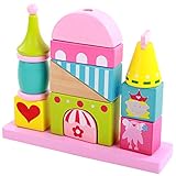 Mamimami Home 積み木 木製の城 パズル 知育玩具 幼児　赤ちゃん　教育 教材 誕生日プレゼント 出産祝い 女の子 ピンクプリンセス