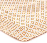 American Baby Company 100% Cotton Percale Fitted Crib Sheet, Orange Tweedle Dee Tile by American Bab