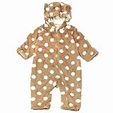 kids zoo（キッズズー）モケット水玉柄耳付オール 70 ベージュ