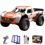 Ritaosan 高速 ラジコンカー 40/60km/h ブラシレスモーター ラジコン オフロード 4WD 大人向け 人気 バッテリー2個 操作時間40分 1/14 LEDライト 2.4Ghz 四輪駆動 レーシング 電動 おもちゃ 子供向け 車 技適認証済み 男の子 誕生日 プレゼント クリスマス お祝い 贈り物 Q130 (オレンジ色 ブラシレスモーター60km/h)