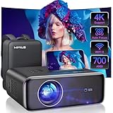 WiMiUS P62 プロジェクター 高輝度700ANSI ホームプロジェクター - 【オートフォーカス＆自動台形補正】 【2023年進化版】 プロジェクター 家庭用 小型 WIFI6 4K対応 Bluetooth5.2 ネイティブ1080P 300" 大画面 ズーム機能 高速低遅延 短焦点/天井吊り可 スマホ/タブレット/パソコン/TV Stick/Switchなど対応 収納包＆清掃キット付属