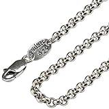「silverKYASYA」シルバー925素材 メンズ ネックレスチェーン シルバーチェーン 925 ロールチェーン (幅3mm長さ45cm)