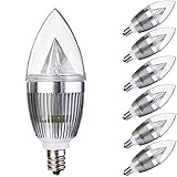 win_choice　6x　E12口金　LED電球　シャンデリアキャンドルライト　4.5W　3LED　500-550LM　AC85-265V　5800-6500K　昼白色