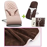 【今治タオルブランケットセットPK】babybjorn（ベビービョルン）バウンサー Bliss オールドローズ（バウンサーカバーピンクストライプ）
