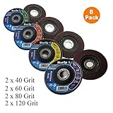 8 x Gritフラップディスク115 mmミックス角度グラインダーホイール40 60 80 120 Sanding 4 ½インチ