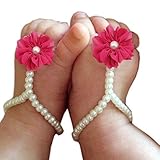FEITONG 2016 Cute Pearl Chiffon Barefoot Toddler Foot Flower Beach Sandals by FEITONG