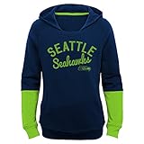 NFLシアトルシーホークスGirls 716 " Game Day」プルオーバーパーカー、ダークネイビー、S ( 78 )