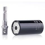 SOROY 多機能 ソケットレンチ　ラチェット レンチ+アダプター 2点セット 7~19mm汎用 この一本で色々な形状に対応