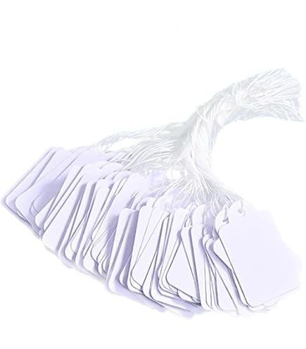 Amazon | 白無地タグ（値札）7526（25×47mm・白糸）/500枚 | POP用紙