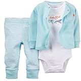 カーターズ ロンパース carter's 2015年秋冬最新作 男の子用水色DADDY'S Side Kickカーディガンジャケット上下3点セット (n... [並行輸入品]