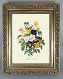 BiblioArt Series　P.J.ルドゥーテ 「パンジーのブーケ」 金縁額装品