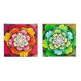 ケープ職人によるフラクタルBloomsアウトドア安全フラットメタル壁アート、セットの2
