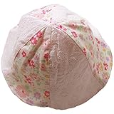 《初夏盛夏対応》(日本製) Pample Mousse(パンプルムース) オーバーレース+水玉ジャガード小花柄切替帽子 48cm /PK NO.DP-72605