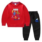 [OUHUAN] レインボーフレンズ rainbow friends 子供服 ベビー服 長袖 Ｔシャツ&ズボン 上下セット 男の子 女の子 綿 パーカー トレーナー 春秋冬 日常着 tシャツ トップス コスチューム 誕生日 プレゼント （color2#，140）