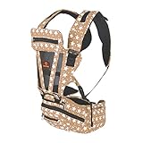 lanova 抱っこひも 片肩でも両肩でも使える多機能のベビーキャリア ベビーキャリー 7歳まで使える 赤ちゃん 抱っこ紐 (スリーピングフード付き) ベージュ