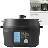 アイリスオーヤマ 電気圧力鍋 4L 3~4人用 グリル鍋 自動メニュー90種類 ガラス蓋付き レシピブック付き | PMPC-MA4-B,家族向けサイズ,ほったらかし調理,時短調理,予約調理,お手入れモード