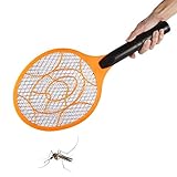 電撃殺虫ラケット 電気蚊取り 電撃スマッシュ ハエたたきラケット 殺虫器 ハンド電子 モスキート ハエ フライ バグ たたきラケット オレンジ