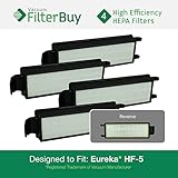 4 - Eureka HF-5 (HF5) HEPA Replacement Filters, Part 's 61830, 61830A, 61840. Designed by FilterBuy 