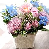 亡くなったペットちゃんへ『星になった○○ちゃん』AA-┃フォトスタンド付 生花 季節の花 ピンク系【16時までのご注文で翌日お届け（日曜除く）】