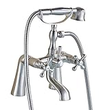 RozinデッキマウントBathtub真鍮蛇口オイルはブロンズデュアルハンドルミキサータップwithハンドシャワー RZ6111002