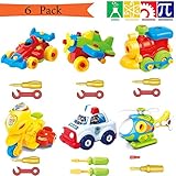 Take Apart Toys Set for Toddlersセットof 6おもちゃ車PlayセットTransportation組み立ておもちゃfor Boys Girls幼児3 – 7 Years